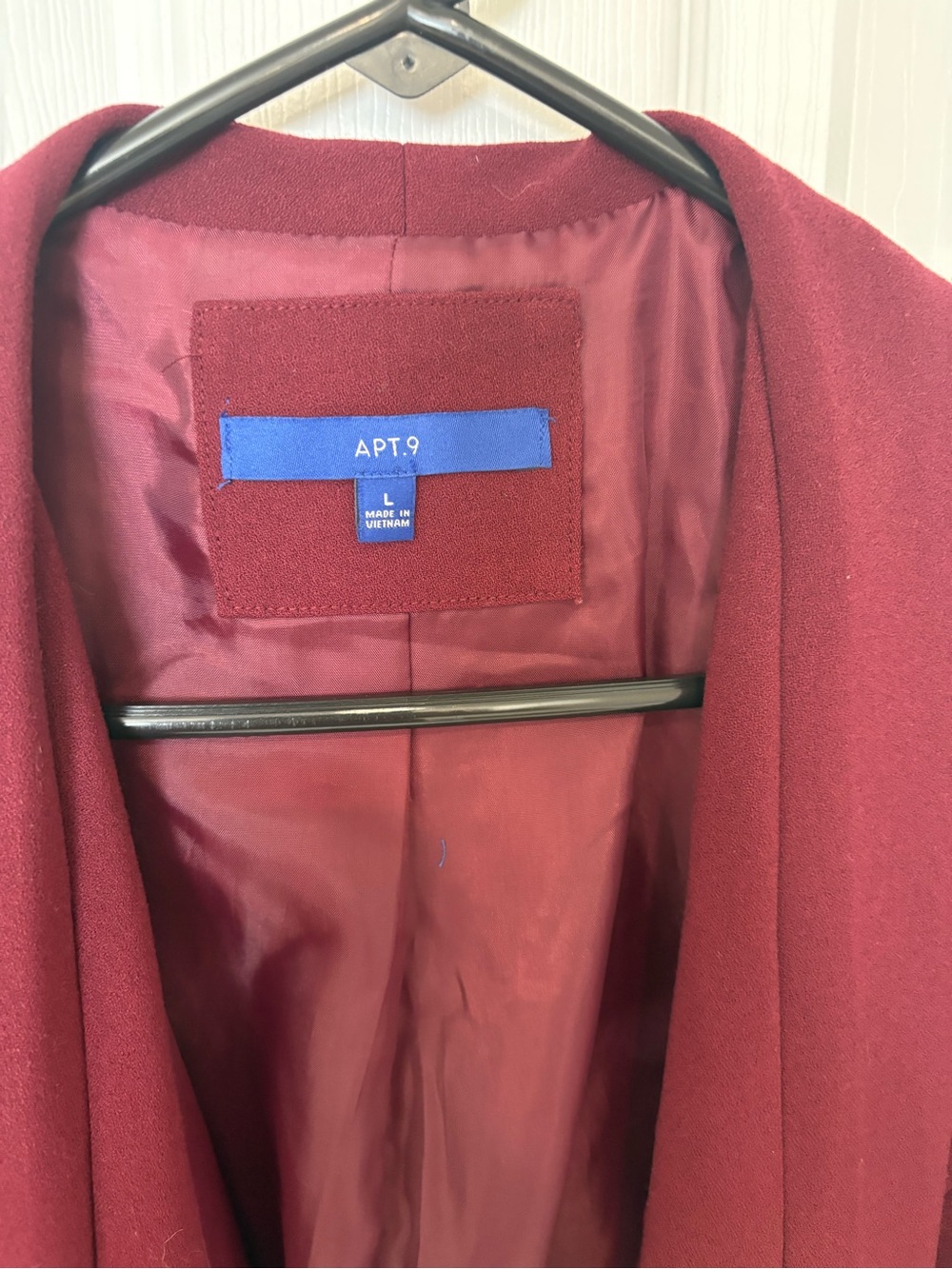 Apt. 9 Open Front Ruched Sleeve Blazer - Burgundy - Picture 3 of 6